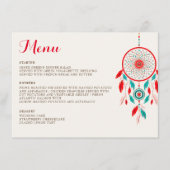 Boho Tribal veer Dreamcatcher bruiloft Menu (Voorkant)