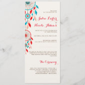 Boho Tribal veer Dreamcatcher bruiloft Programma (Voorkant)