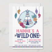 Boho Tribal Wild One First Birthday Invitation (Devant)