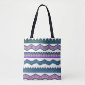 Boho Tribal Zigzag Pattern Tote Bag  (Devant)