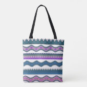 Boho Tribal Zigzag Pattern Tote Bag (Dos)