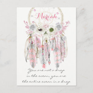 Boho Tribale Droomvanger Veren Bloemen Native Briefkaart