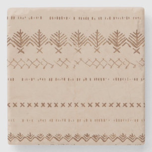 Boho tribale geometrische grens patroon stenen ond onderzetter