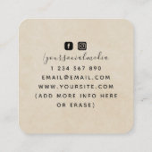 Boho Triple Moon Beige Sand Celestial Tarot Reader Vierkante Visitekaartje (Achterkant)