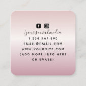 Boho Triple Moon Roos Gold Celestial Tarot Reader Vierkante Visitekaartje (Achterkant)