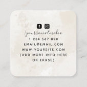 Boho Triple Moon White Marble Reader Energy Healer Vierkante Visitekaartje (Achterkant)