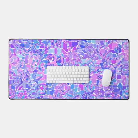 Boho Trippy Groovy Kleurrijke Abstract Blob Mozaïe Bureaumat (Keyboard & Muis)