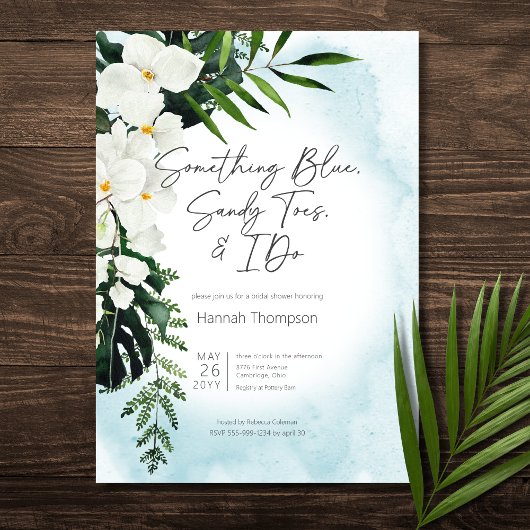Boho Tropical Aqua Something Blue Vrijgezellenfees Kaart