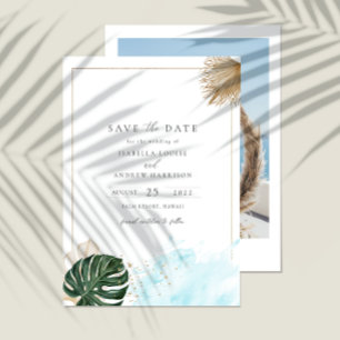 Boho Tropical Beach Save the Date Photo Kaart