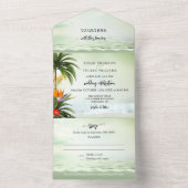 Boho Tropical Beach tout en un Faire-part de maria (À l'intérieur)