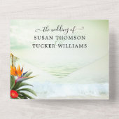 Boho Tropical Beach tout en un Faire-part de maria (Verso)