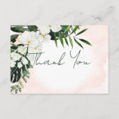 Boho Tropical Blush Watercolor Carte de remercieme (Devant)