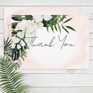 Boho Tropical Blush Watercolor Carte de remercieme