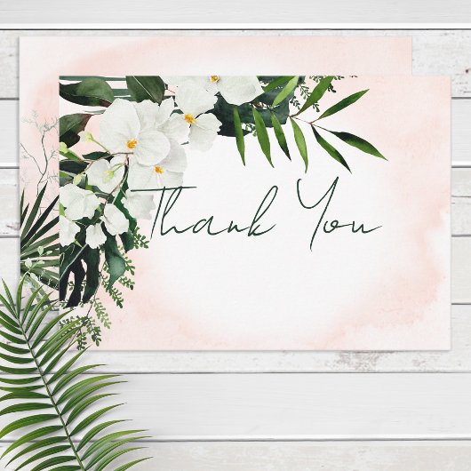 Boho Tropical Blush Watercolor Carte de remercieme