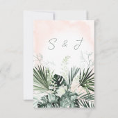 Boho Tropical Blush Waterverf Save the Date Kaart (Achterkant)