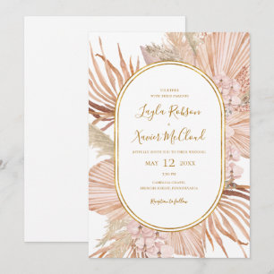 Boho Tropical Botanical Casual Weddenschap Kaart