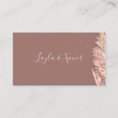 Boho Tropical Botanical Dust Roos Flat Wedding Plaatskaartje (Achterkant)