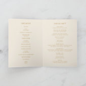 Boho Tropical Botanical Dusty Roos Folded Wedding Programma (Binnen)