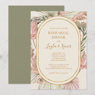 Boho Tropical Botanical Groen repetitief diner Kaart