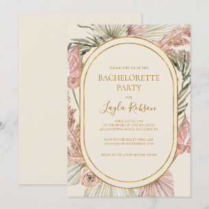 Boho Tropical Botanical   Ivory Bachelorette Party Kaart