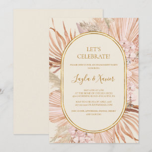 Boho Tropical Botanical Ivory Let's Celebrate Kaart