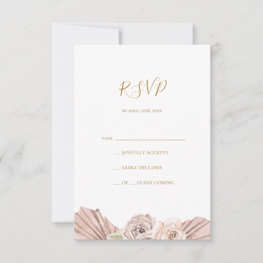 Boho Tropical Botanical | Ivory RSVP-kaart RSVP Kaartje (Voorkant)