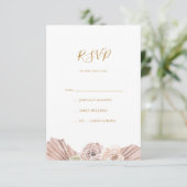 Boho Tropical Botanical | Ivory RSVP-kaart RSVP Kaartje (Staand voorkant)