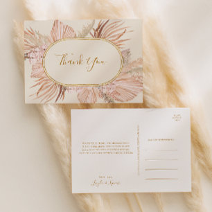 Boho Tropical Botanical   Ivory Wedding Bedankt Briefkaart
