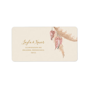 Boho Tropical Botanical Ivory Wedding RSVP Adres Etiket