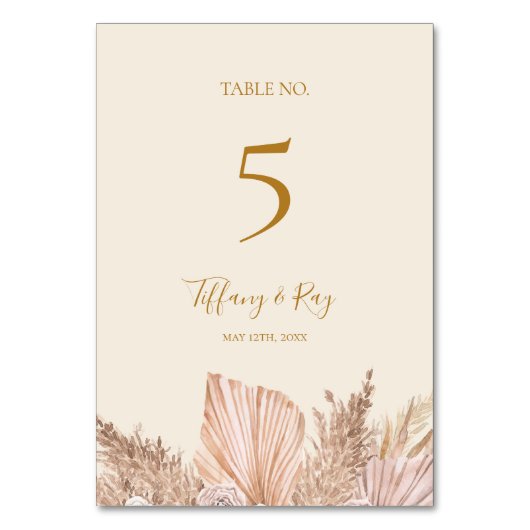 Boho Tropical Botanical | Numéro de table ivoire (Par défaut)