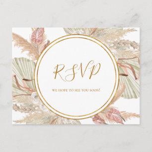 Boho Tropical Botanical RSVP-Briefkaart voor bru Briefkaart