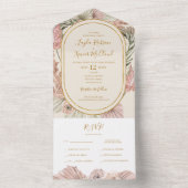 Boho Tropical Botanical | Verzegel en verzending v All In One Uitnodiging (Binnen)