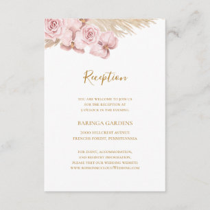 Boho Tropical Botanical Weddenschapskaart Informatiekaartje
