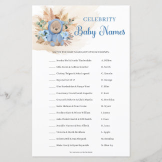 Boho tropical boy teddy draagt 'Celebrity Baby Nam