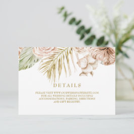 Boho Tropical Dried Floral en pampas Details kaart