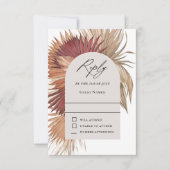 Boho Tropical Fan Palms Mariage RSVP (Devant)