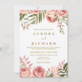 Boho Tropical Floral Autumnal Copper Wedding Kaart (Voorkant)