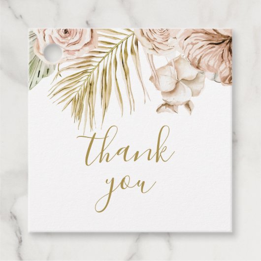 Boho Tropical Floral en Palm bedankt Bedankjes Labels (Voorkant)
