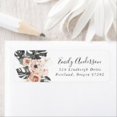 Boho Tropical Floral | Étiquette d'adresse de reto (En situation)