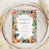 Boho Tropical Floral Faire-part de mariage