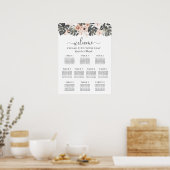 Boho Tropical Floral Wedding Seating Chart Poster (Keuken)