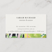 Boho Tropical Foliage Botanical Appointment Visitekaartje (Achterkant)