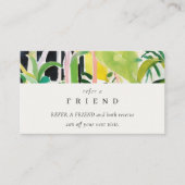 Boho Tropical Foliage Botanical Refer A Friend Visitekaartje (Voorkant)