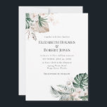 Boho Tropical Garden Wedding Invitation<br><div class="desc">Voici notre dernière collection qui présente la beauté époustouflante des orchidées tropicales, des feuilles de monstères, des feuilles de palmiers séchés et verts, et de l'herbe de pampas. Ces motifs délicats d'aquarelle sont disposés dans un magnifique jeu de couleurs de terre de vert, de brun et de blanc qui capturent...</div>