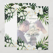 Boho Tropical Greenery Foto Modern CUSTOM Kaart (Voorkant / Achterkant)