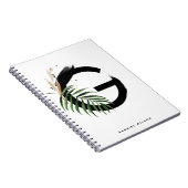Boho Tropical Greenery Letter G Monogram Notitieboek (Rechterzijde)