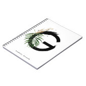 Boho Tropical Greenery Letter G Monogram Notitieboek (Linkerzijde)