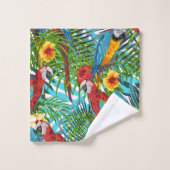 Boho tropical Hawaiian jungle motif Hibiscus (Gant de toilette)