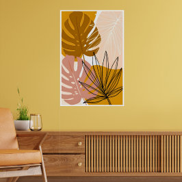 Boho Tropical Leaf Art Poster