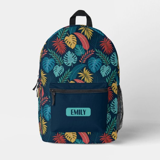 Boho Tropical Leaves Backpack Bedrukte Rugzak (Voorkant)